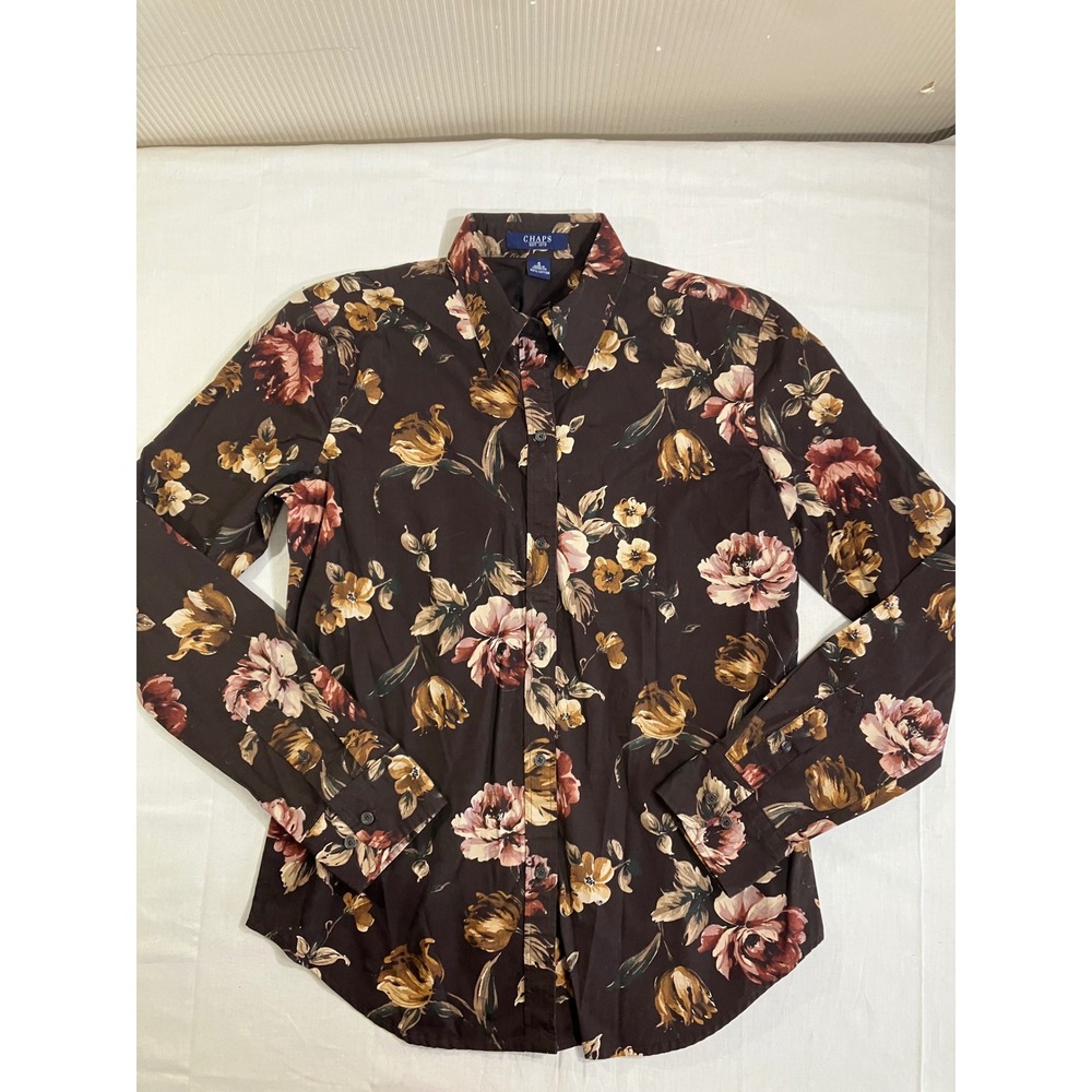 Chaps Womens Brown Herringbone Wool Blend Blazer and Floral Cotton Shirt Set S - Picture 5 of 13